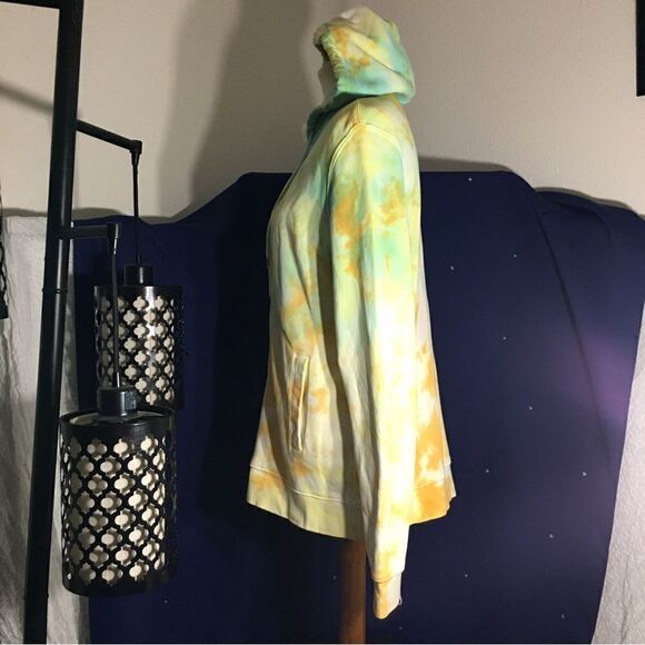 H&M Size Yellow/Green Tie Dye Hoodie Sweater - Picture 3 of 14